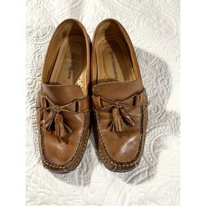 Johnston & Murphy Brown Leather Tassel Loafer Men's 8 M Sheepskin Casual Luxury